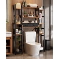 thumbnail image 5 of Over The Toilet Storage with 2 Drawers - iSunirm 11 Tier Bathroom Organizer Freestanding Space Saver Storage Rack with Adjustable Shelf & 4 Hooks for Restroom, Laundry, Rustic Brown, 5 of 7