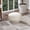 White + Boucle, variant on 15" Mushroom Footstool Ottoman - Moss Green Fleeced Teddy Upholstered 200LBS Capacity Sinuous Spring Construction for Home/Kids Room