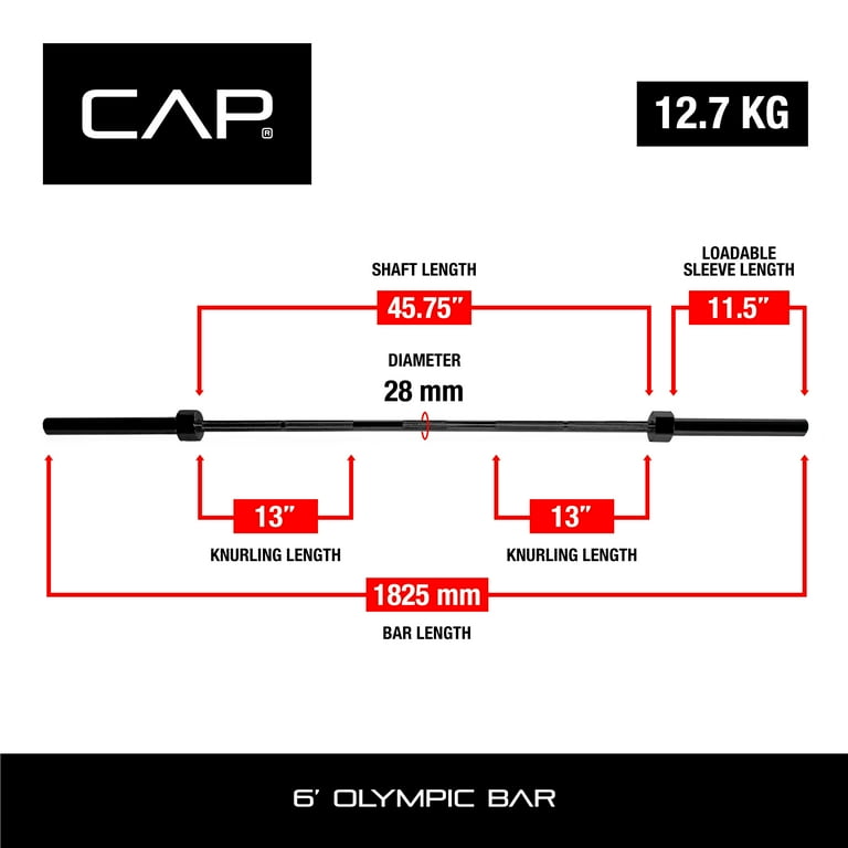 CAP Barbell Olympic Weight Bar 6 Ft. Walmart
