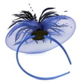 thumbnail image 2 of Bandeau Bleu en Filet avec Grosses Fleurs pour Fête Filles Femmes, 2 of 4