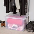 thumbnail image 4 of IRIS Large 132 Qt Buckle Down Snap Handle Storage Caddy Bin Tote w/ Lid, Clear, 4 of 4