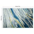 thumbnail image 2 of LELINTA Modern Abstract Vintage Cream/ Blue Area Rug, Indoor Carpet, Bohemian, Easy Cleaning, For Bedroom, Kitchen, Living Room, Non Shedding, 3 Types Color 4 Sizes to Choose, 2 of 7