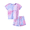 Pink Purple Tie Dye, variant on Oudiya Girls 2 Piece Tie Dye Pajamas Set Summer Trendy Outfit Lounge Set Kids Sleepwear