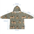 thumbnail image 7 of German Shepherd Dog and Footprint Blanket Hoodies for Kids 6-13YR Oversize Wearable Blanket Hoodies for Boys Girls Teens, 7 of 7