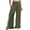 Army Green, variant on Woman Fashion Ruffle Hem Pant Smocked Elastic High Waist Long Pants for Women Linen Spring Fall Trousers (Khaki, M)