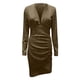 thumbnail image 5 of Vestido de otoño e invierno para mujer, Sexy, con escote en V, estampado de estrellas, adelgazante, de manga larga, con pliegues en las nalgas Fridja NMB3396, 5 of 6