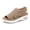 Brown, variant on Pennysue Women Walking Sandals Air Cushion Platform Breathable Knit Slip On Summer Shoes for Daily Walk Beach Travel