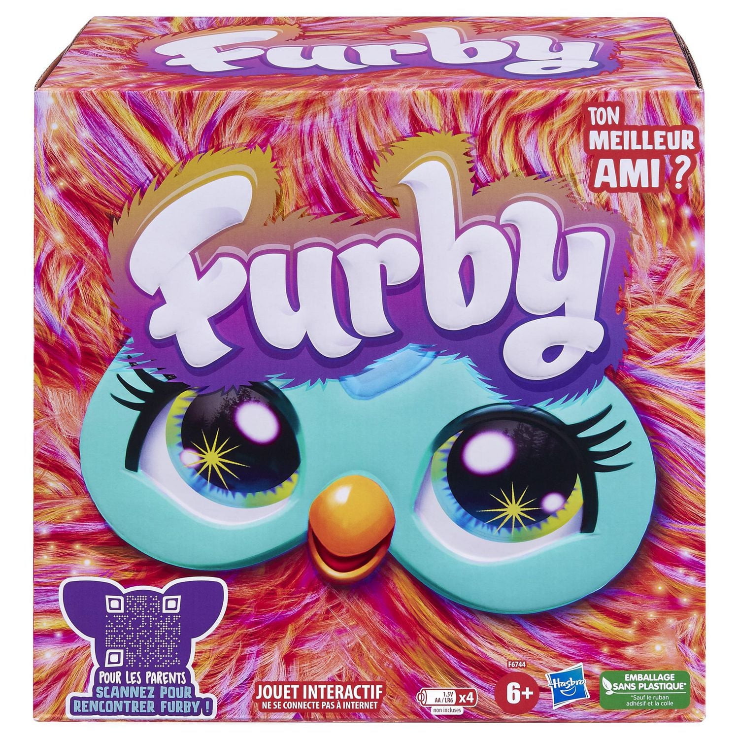 Furby Coral Interactive Plush Toy - French Version, Ages 6 and up