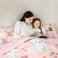 thumbnail image 4 of Castle Fairy Kawaii Cats 7 Pieces Bedding Comforter Set for Teens Boys Girls,Cartoon Animal Full Bedding Set Lightweight,Love Heart Print Fitted Sheet Flat Sheet,Super Cozy Room Decor, 4 of 8
