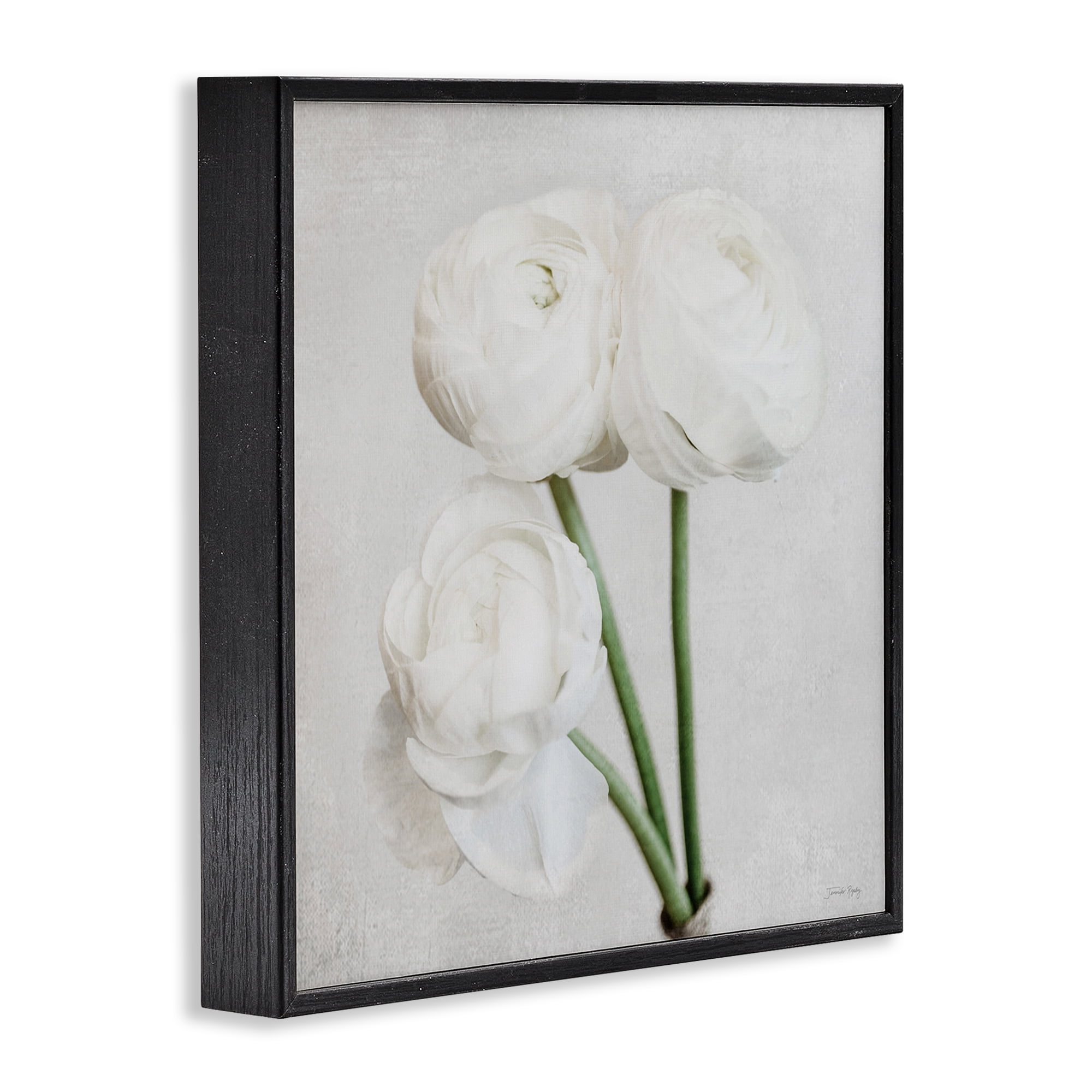 Stupell Industries Charming Peony Trio Botanical & Floral Painting Black Framed Art Print Wall Art, 24 x 24