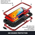 thumbnail image 2 of ELEHOLD for iPhone 14 Plus 6.7 Inch 2022 Case, Heavy Duty Armor Built-in Explosion-Proof Tempered Glass Screen Protector Wireless Charging Hang Rope Hidden Kickstand Shockproof Rugged Case,Red, 2 of 7