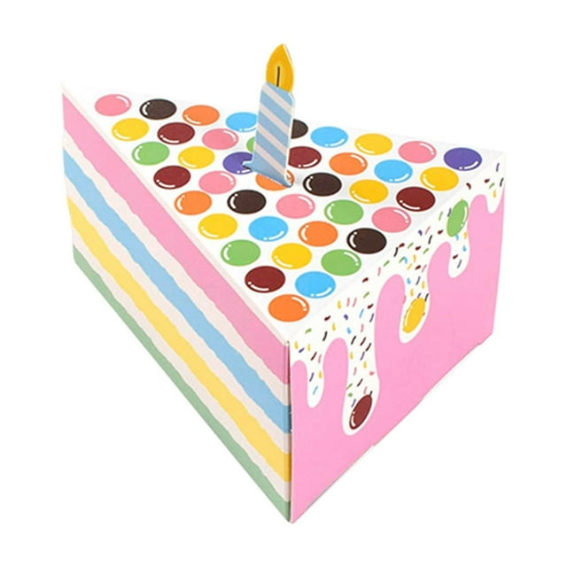Caja de regalo creativa con forma de pastel de triángulos para fiestas de cumpleaños, mesa de dulces de postre encantadora multicolor