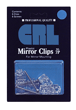 pack of 100 CRL 803-XCP100 CRL 1/4" Square Beveled Clear Plastic Mirror Clip 
