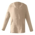 thumbnail image 4 of Womens T Shirts Tops Long Sleeved Loose And Comfortable Pocket Hoodie Womens Tee Shirts,Beige,L, 4 of 7
