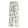 thumbnail image 5 of Women's Pants Under $10 Plus Size Staright Leg Printed Rolled Casual Pocket Straight Leg Pants, 5 of 5