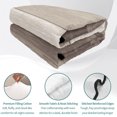 thumbnail image 4 of Queen Quilt Set 90''x96'', Brown Beige Ombre Lightweight Summer Bedspread Coverlet Set with 2 Pillow Shams, Farmhouse Vintage Wooden Striped Breathable All Season Quilt Bedding for Bedroom/Guest Room, 4 of 9