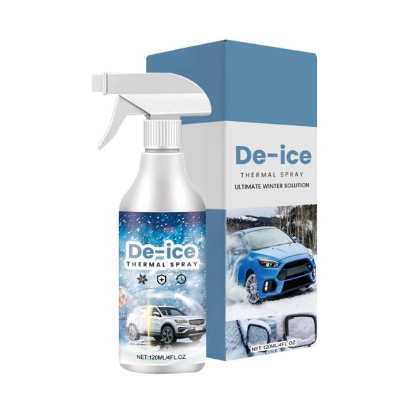 Lksixu Vaporisateur Déglaçant pour Pare-Brise 120 ml pour Voiture, Agent de Fonte et de Déglaçage de la Neige, Vaporisateur Anti-Givre, Vaporisateur de Déneigement à Action Rapide, Prévient le Givre et le Gel pour Camion, VUS, Automobile