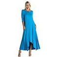 thumbnail image 2 of TZ Apparel Women's Casual Asymmetrical Oversized Handkerchief Hem 3/4 Sleeve Jersey Maxi Dress, 2 of 2