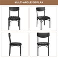 thumbnail image 3 of Hijob 18" Dining Chairs Set of 4, Mid-Century Modern Upholstered PU Dining Room Chair, Metal Legs for Kitchen Dining Chairs, Black, 3 of 9