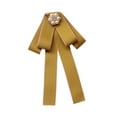 thumbnail image 3 of Broche de cinta de corbata de lazo, broche de collar de cuello de damas de moda, decoración de corbata de cuello elegante para blusa, camisa, traje, amarillo, 3 of 8
