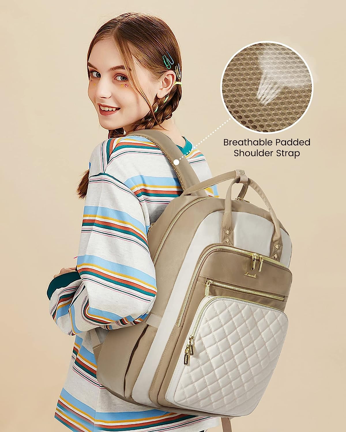 Lovevook Laptop Backpack Purses for Women,Nurse Teacher College Work Study Commuter Bag with 15.6 inch Laptop Compartment,Lightweight Travel Casual Daypacks With USB Port