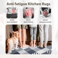 thumbnail image 5 of Blue White Kitchen Rugs Set of 2 Anti-Fatigue 0.4 Inch Thick Navy Modern Stripe Home Floor Mats Non Slip Waterproof Comfort Standing PVC Mat Decor for Sink Laundry 17.3 x28+17.3 x 47 Inch, 5 of 6