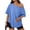 Blue, variant on Ussuma Solid Color Off The Shoulder Blouse Tops for Women Solid Color Short Sleeve Crew Neck Summer Fashion Women's Top Casual Fashion City Party Camp Date Daliy Wear L White