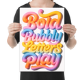thumbnail image 2 of Bold Bubbly Letters Play Typography Wall Art - Design Enthusiast - 13x19 Poster Print, 2 of 4