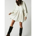 thumbnail image 3 of GXFC Women Teen Gril Fall Shift Dress Long Sleeve Patchwork Tunic Mini Dress for Dail Street, 3 of 6