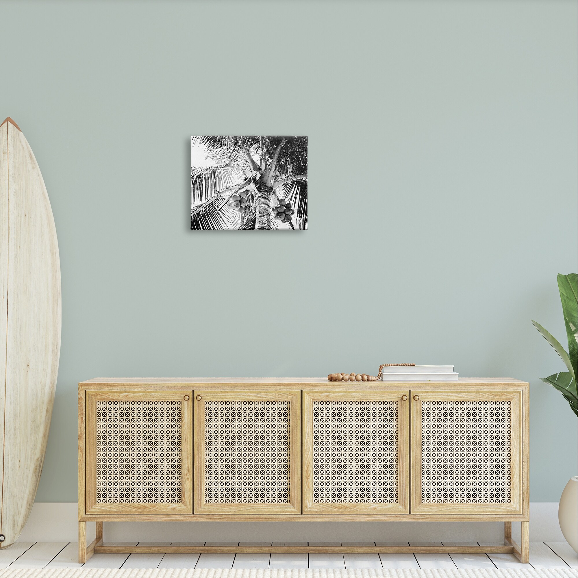 Stupell Industries Tropical Coconut Fruits Growing Monochrome Palm Tree Photograph Gallery Wrapped Canvas Print Wall Art, Design by Two Smart Blondes