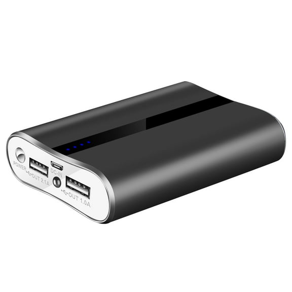 PowerMaster 12000mAh Portable Charger with Dual USB Ports 3.1A Output Power Bank Black