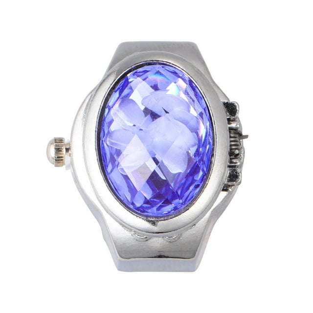 EeaseMX Anillo de dedo ovalado especial, de cuarzo, a la moda, para hombre y mujer (morado).