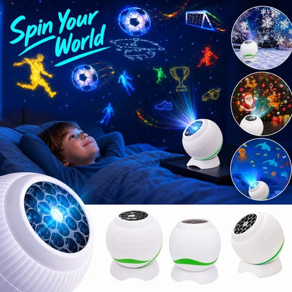 Led Projector Lights Indoor for Decoration, Dynamic Rotating Led Projector Light for Party, Christmas, Bedroom - Mini Portable Projector for Home Events and Holiday Celebrations
