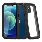 Dteck Waterproof Full Body Protective Cell Phone Case for Apple iPhone 12 Mini, Black