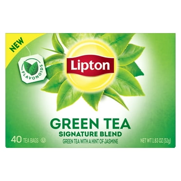 Lipton Signature Blend Green Tea Bags, Unsweetened Teabags for Hot Tea or Iced Tea with Caffeine and Flavonoids, 40 Count Box
