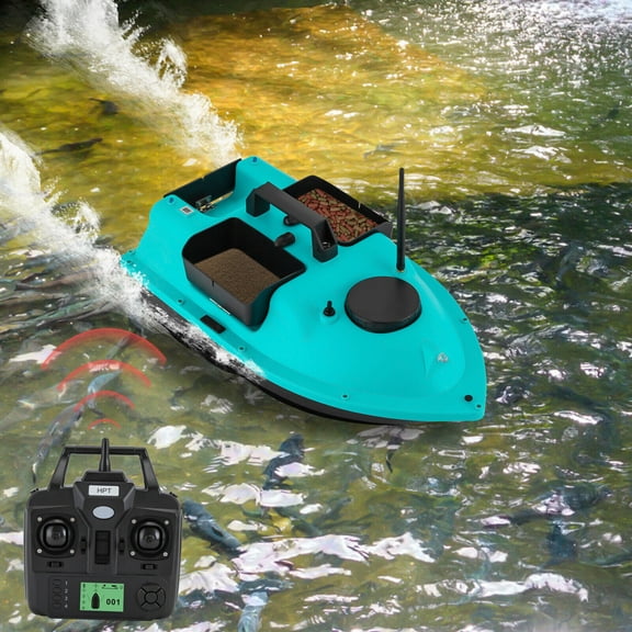 RC Fishing Boat, Bait Boat for Surf Fishing Blue Fishing Bait Boat, Powered By Twin 390 Motors With 52W Of Power