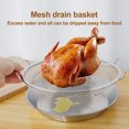 thumbnail image 6 of Ihvewuo Oil Filter Tray Round Stainless Steel Fried Food Draining Rack Heat Resistant Mesh Draining Basket with Drip Pan Multifunction Vegetable and Fruit Strainer for Frying Food Fruits, 6 of 12