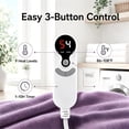thumbnail image 4 of SUNNY HEAT Electric Blanket Heated Twin 62" x 84" -Fast Heating 9 Levels & 10H Auto off, Warm Soft Fannel Machine Washable, for Bed/Couch/Office, Dark Purple, 4 of 10