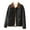 Black, variant on Warm Trench Coat For Women Loose Casual Solid Color Hooded Black Fall/Winter Outerwear Jacket M-2XL