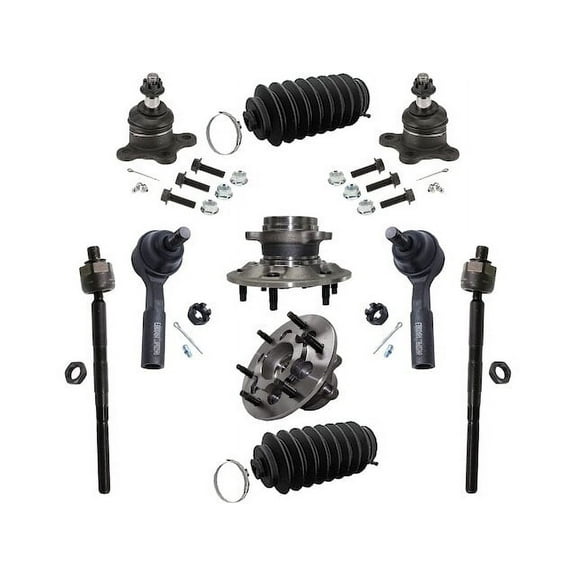 Front Wheel Hub Ball Joint Tie Rod End Kit - Compatible with 2009 - 2012 Chevy Colorado 2010 2011