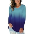 thumbnail image 1 of Puntoco - Camiseta de manga larga para mujer con cuello en V y color degradado Puntoco Puntoco-395, 1 of 4