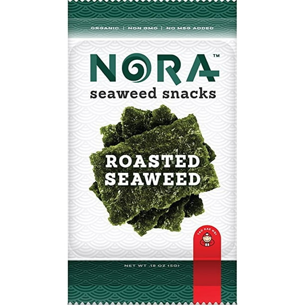 Nora Organic Seaweed Snacks, Sea Salt, 0.18 Ounce (Pack of 12) (Sea