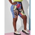 thumbnail image 1 of Talla grande Psychedelic Bandana 3D Jean Print Shorts Rosegal Pantalones cortos de talla grande, 1 of 5