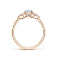 thumbnail image 2 of ANGARA Natural Oval Aquamarine Side Stone Engagement Ring with Diamonds in 14K Rose Gold for Women (Size-7x5mm) | March Birthstone, Anniversary, Jewelry Gift for Women | Natural Aquamarine Ring, 2 of 10