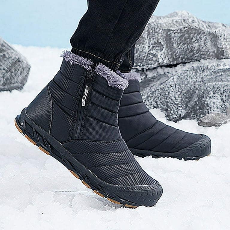 PMUYBHF Ankle Boots for Women High Heel Large Size Couple Outdoor Solid  Versatile High Top Snow Boots New Winter Sports Leisure Non Slip Water  Proof Warm and Plush Women and Men Hiking
