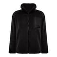 thumbnail image 5 of Women's Fuzzy Fleece Sweatshirts Thermal Zip Plush Pullover Hoodies Soft Cozy Outwear with Pocket, 5 of 6