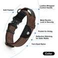 thumbnail image 3 of Plutus Pet Tactical Dog Collar with Tracker Packet for AirTag, Adjustable Reflective Nylon Collar, Metal Buckle, Leather-Wrapped Handle, Soft Padded for Medium Large Dogs (Chocolate, L), 3 of 10