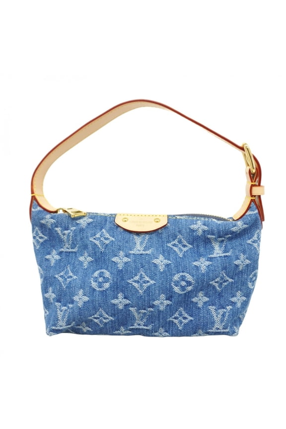 Pre-Owned Louis Vuitton Monogram Denim Pochette Hills Handbag M82949 Blue Women's (Good)