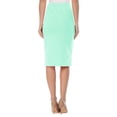 thumbnail image 3 of Women's Casual Elastic Band High Waist Stretch Office Work Solid Midi Skirt, 3 of 6
