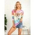 thumbnail image 6 of ZXSXSY Women Dandelion Printed Crew Neck Long Sleeve Dip-Dyed Pullover, 6 of 9